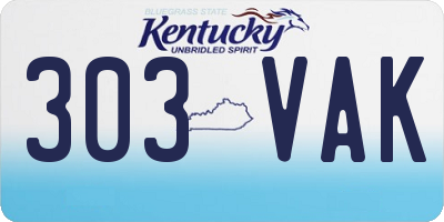 KY license plate 303VAK