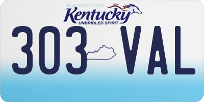 KY license plate 303VAL