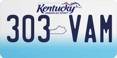 KY license plate 303VAM