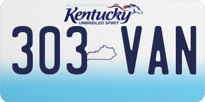 KY license plate 303VAN