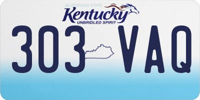 KY license plate 303VAQ