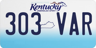 KY license plate 303VAR