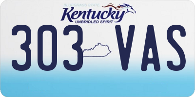 KY license plate 303VAS