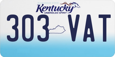 KY license plate 303VAT
