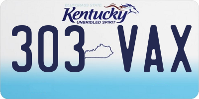 KY license plate 303VAX