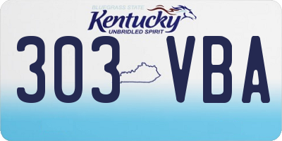 KY license plate 303VBA