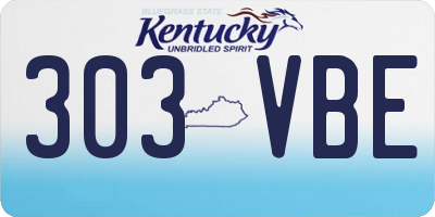 KY license plate 303VBE