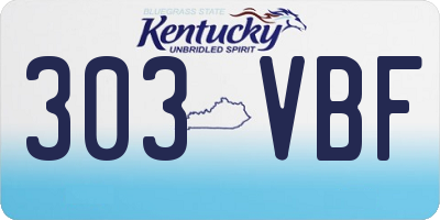 KY license plate 303VBF
