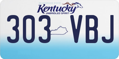 KY license plate 303VBJ