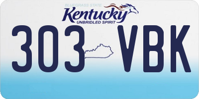 KY license plate 303VBK