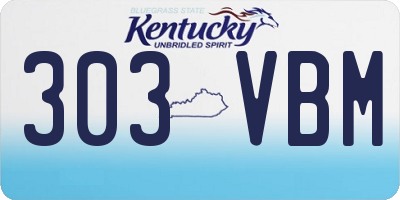 KY license plate 303VBM