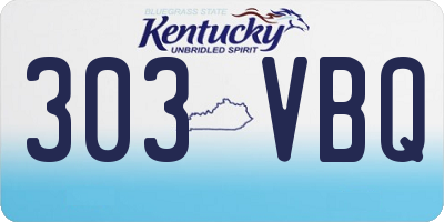 KY license plate 303VBQ