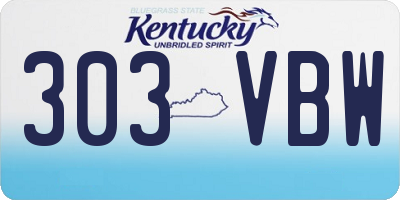 KY license plate 303VBW