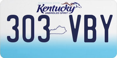 KY license plate 303VBY