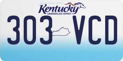 KY license plate 303VCD