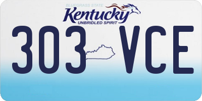 KY license plate 303VCE