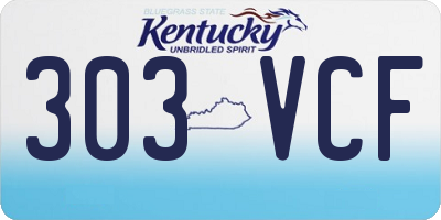 KY license plate 303VCF