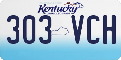 KY license plate 303VCH