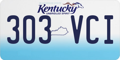 KY license plate 303VCI
