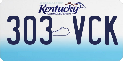 KY license plate 303VCK