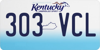 KY license plate 303VCL