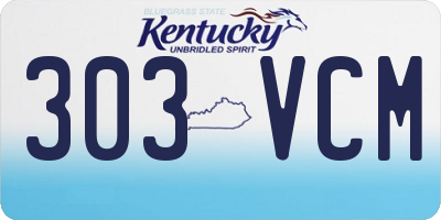 KY license plate 303VCM