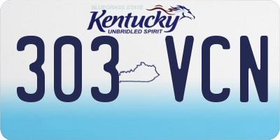KY license plate 303VCN