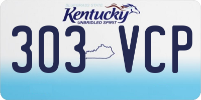 KY license plate 303VCP