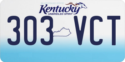 KY license plate 303VCT