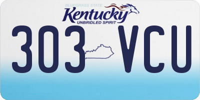 KY license plate 303VCU