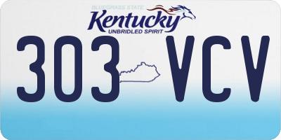 KY license plate 303VCV