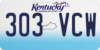 KY license plate 303VCW