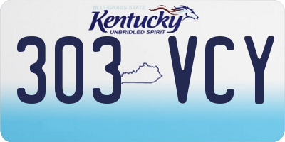KY license plate 303VCY