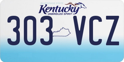 KY license plate 303VCZ