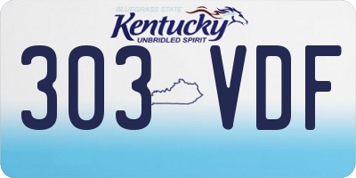 KY license plate 303VDF