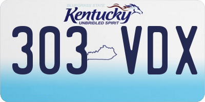KY license plate 303VDX