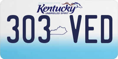 KY license plate 303VED
