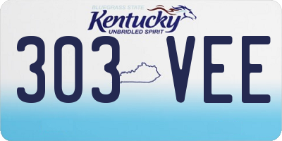 KY license plate 303VEE