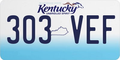 KY license plate 303VEF