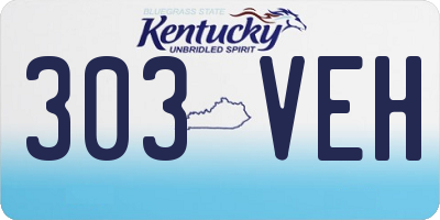 KY license plate 303VEH