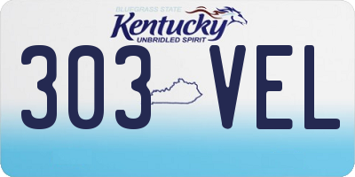 KY license plate 303VEL