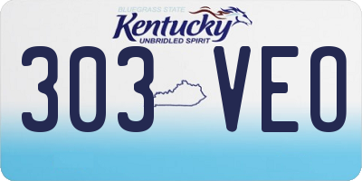KY license plate 303VEO