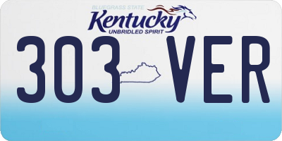 KY license plate 303VER