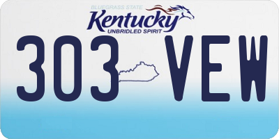 KY license plate 303VEW