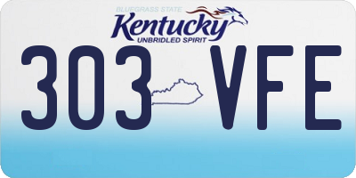 KY license plate 303VFE
