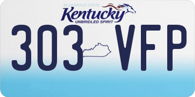 KY license plate 303VFP