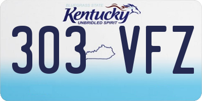 KY license plate 303VFZ