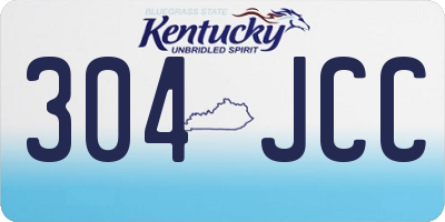 KY license plate 304JCC