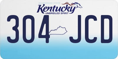 KY license plate 304JCD
