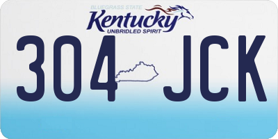 KY license plate 304JCK